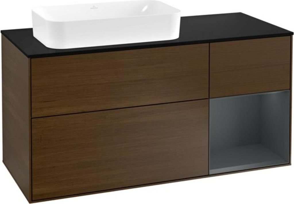 V&B Waschtischunterschrank Finion 120cm, Pl b m, Rg r md b m Lac, wal ven