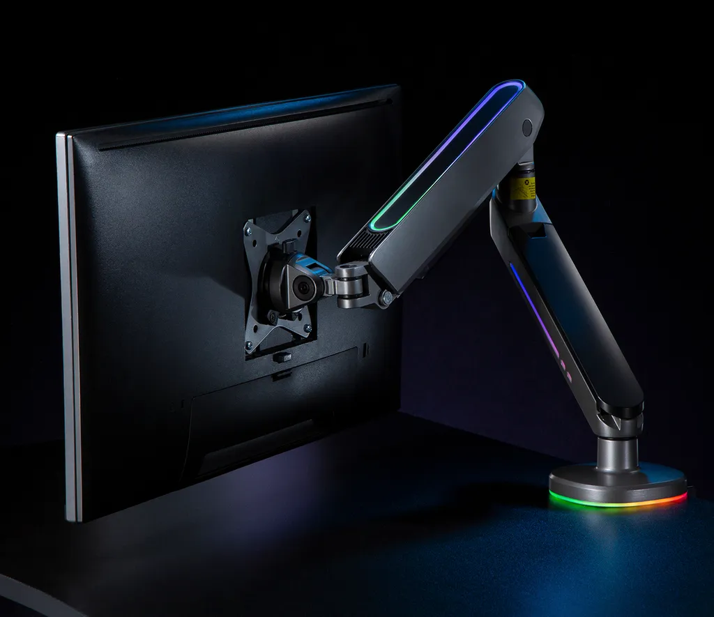 Support de table pour écran PC Gaming 32 pouces RGB - Setup Ergonomique
