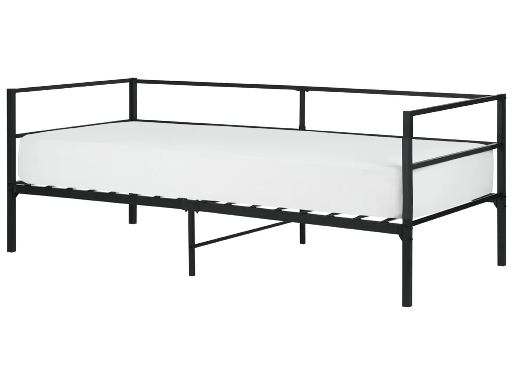 Lit 90x200 cm noir pour petite chambre ou studio style moderne Beliani
