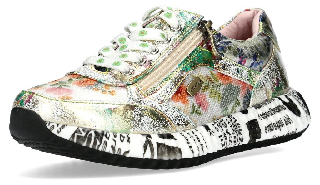 Laura Vita Damen Sneaker bunt mit Pailletten und Reißverschluss Burton 11, Größe:40 EU, Farbe:Gold