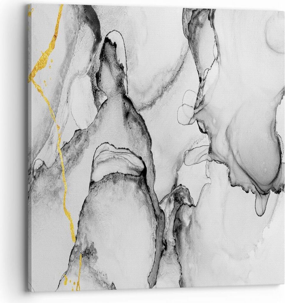 Bild auf Leinwand - Leinwandbild - Einteilig - Stein Abstraktion Kontrast - 70x70cm - Wand Bild - Wanddeko - Wandbilder - Leinwanddruck - Bilder - ...