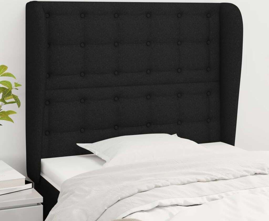 Maison Exclusive - Kopfteil mit Ohren Schwarz 103x23x118/128 cm Stoff