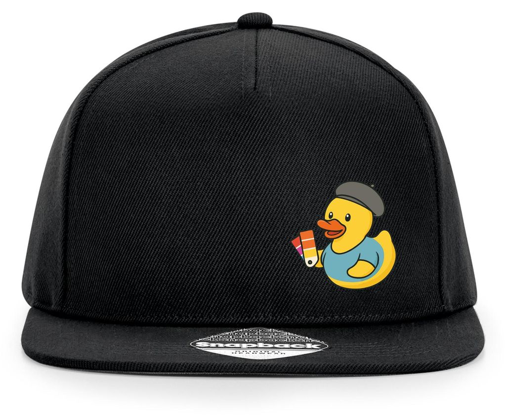 Huuraa Cappy Mütze Quietscheente Grafikdesign Comic Gummiente Black Polyester Snapback Kappe Geschenkidee