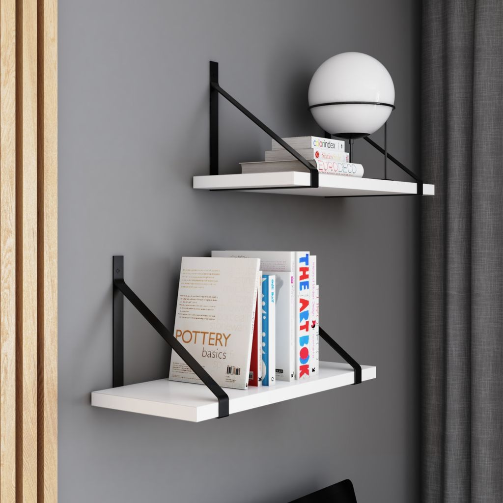 AKKE Weiss Hängeregal GINO modern LOFT-style LxB: 60x20 cm
