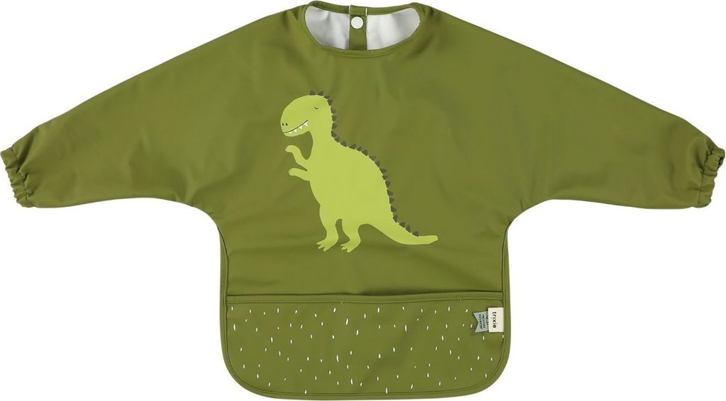 Trixie abwaschbares Lätzchen mit Ärmeln - wasserdichtes Baby-Lätzchen Mr. Dino