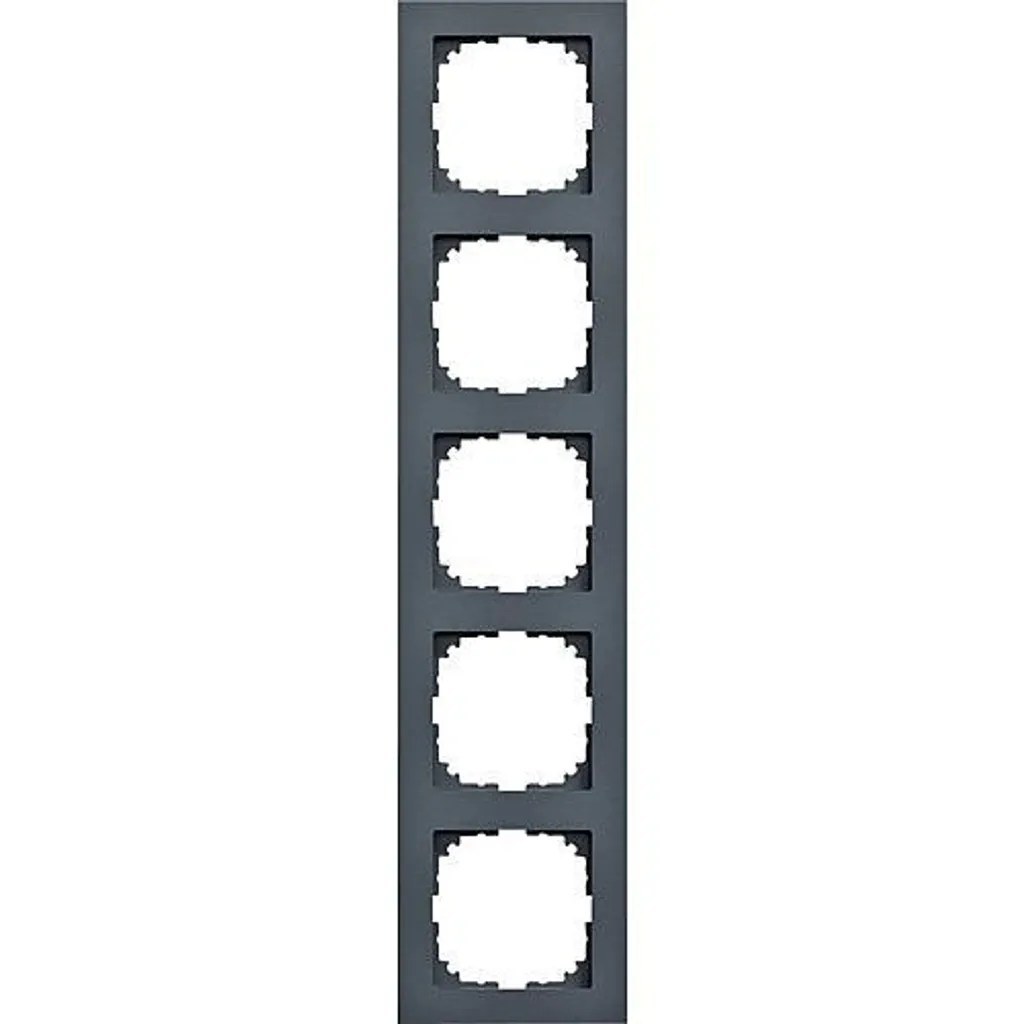 Plaque de finition 5 postes Merten Anthracite pour interrupteur mural