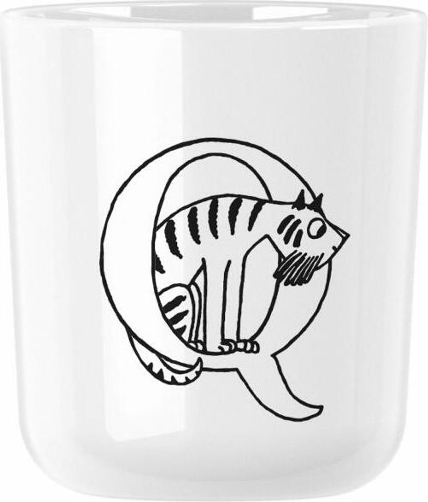 Rig-Tig Tasse Moomin ABC - Q, Becher mit Buchstabe, Kunststoff, Weiß, 200 ml, Z00706-Q