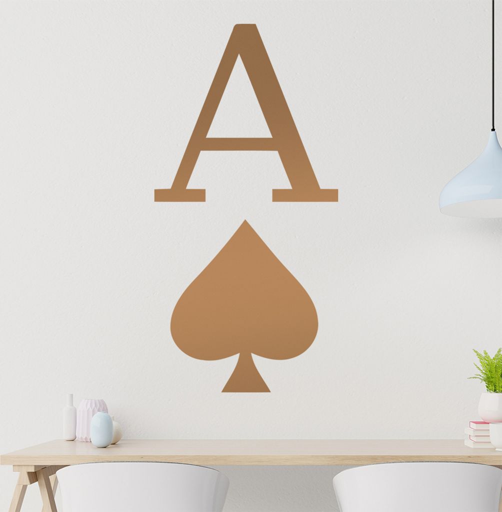 KIWISTAR Ace of Spades Wandtattoo in 6 Größen - Wandaufkleber Wall Sticker - Dekoration, Küche, Wohnzimmer, Schlafzimmer, Badezimmer