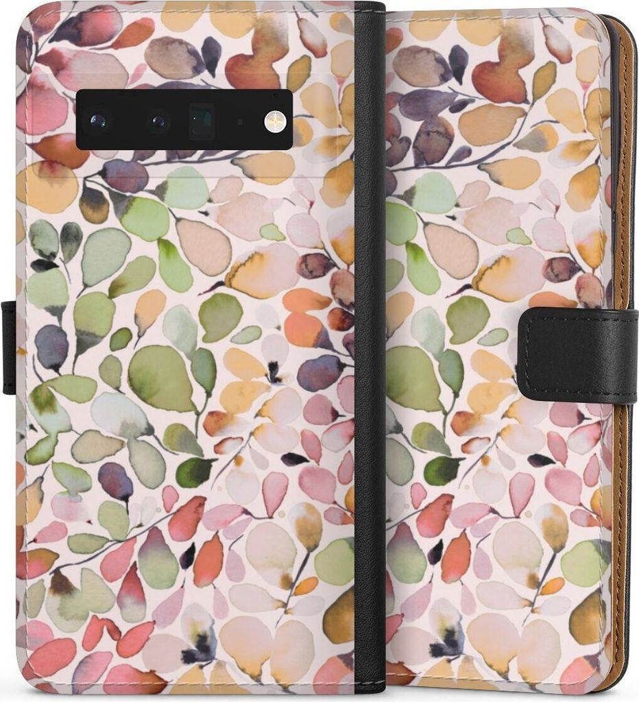 DeinDesign Klapphülle für Google Pixel 6 Pro Handytasche Lederhülle Tasche Muster Pattern Eukalyptus