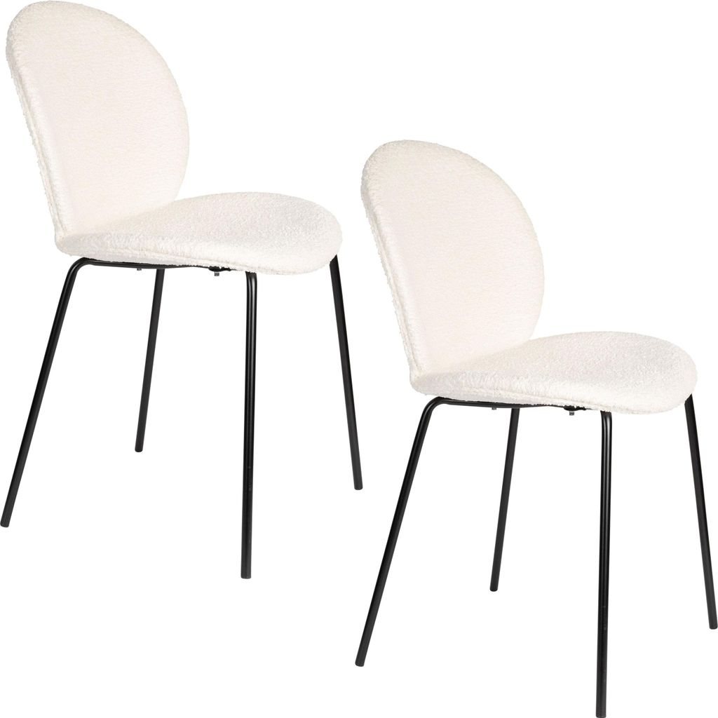Zuiver Bonnet Esszimmerstuhl Creme/ Weiß - 2 er Set