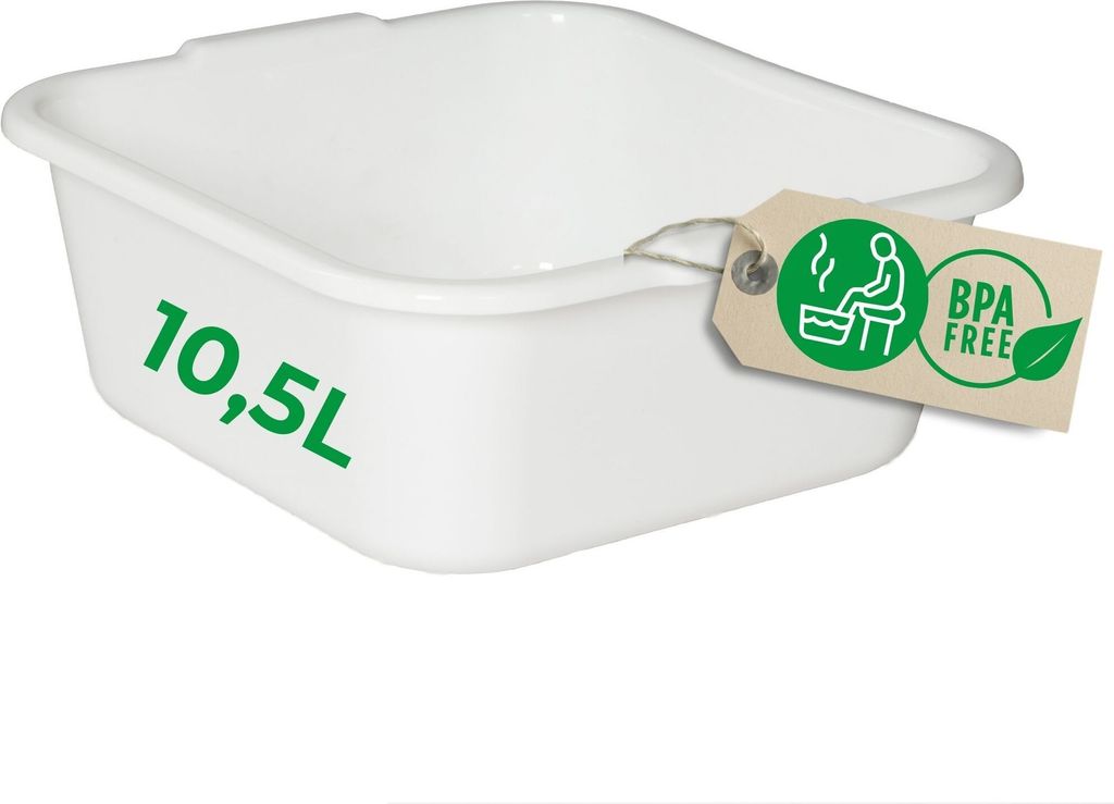 Novaliv Spülschüssel eckig 10,5L, 34x34 cm, Weiß, BPA-frei Produktbild 