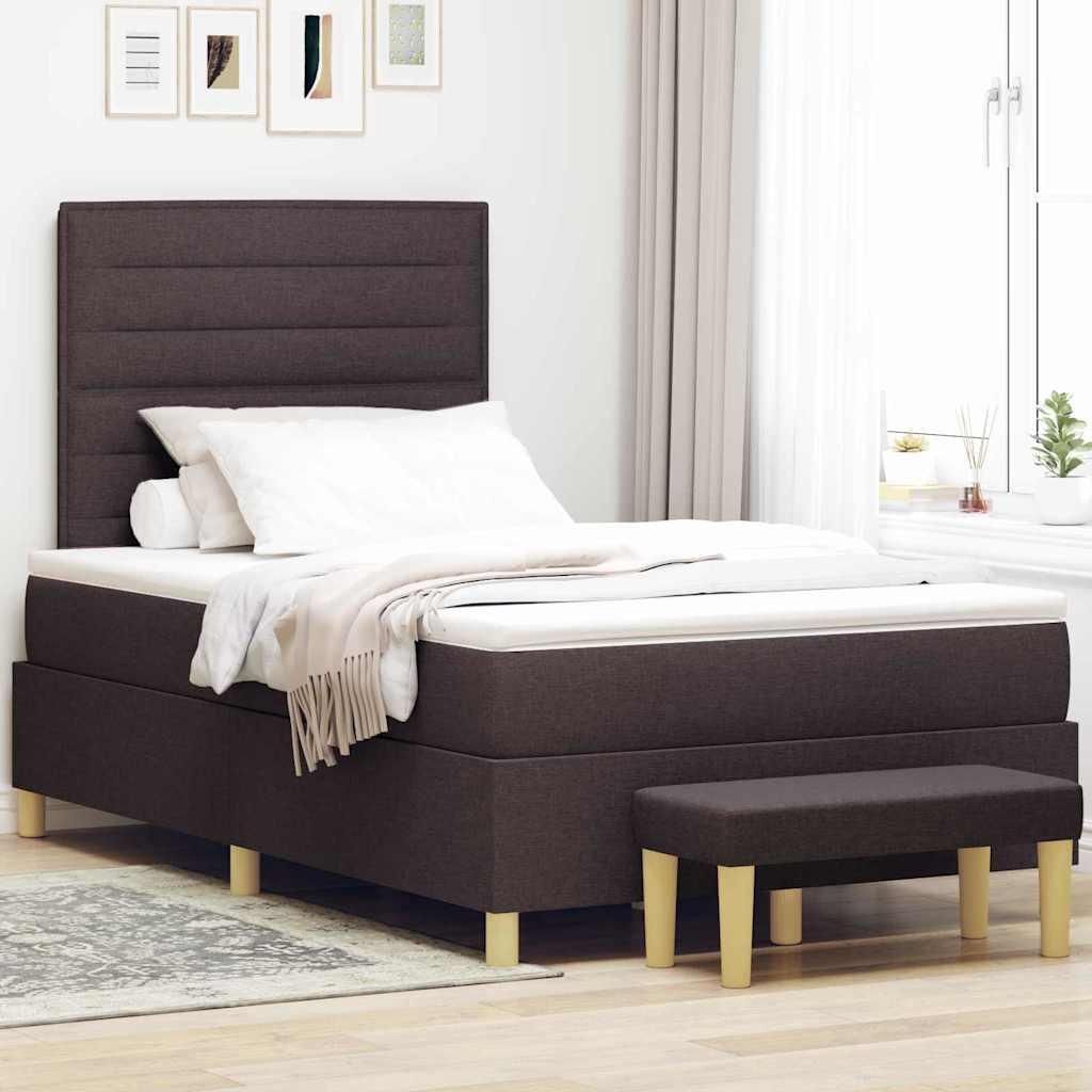 Best Möbel Boxspringbett mit Matratze Dunkelbraun 120 x 190 cm Stoff - Betten & Bettgestelle 5parcel CHY72260