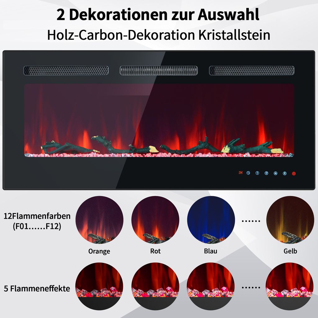 MERAX Elektrokamin Kamin Heizung Wandkamin BK-10 900/1800 Produktbild 4