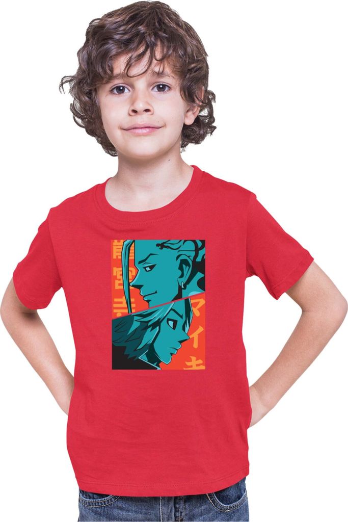 Kinder T-Shirt Japan Anime Manga Tokyo Anime Revengers Ken V Manjiro, 5-6 Jahr - 116 / Rot