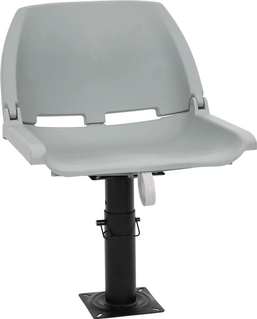 vidaXL 4-tlg. Bootssitz-Set Klappbar Kein Kissen Grau 48x51x41 cm