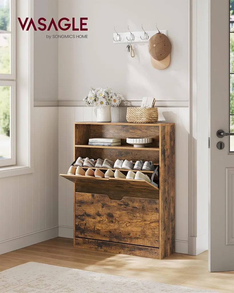 Meuble à Chaussures 3 Étages Blanc avec Compartiment Ouvert Polyvalent - 5