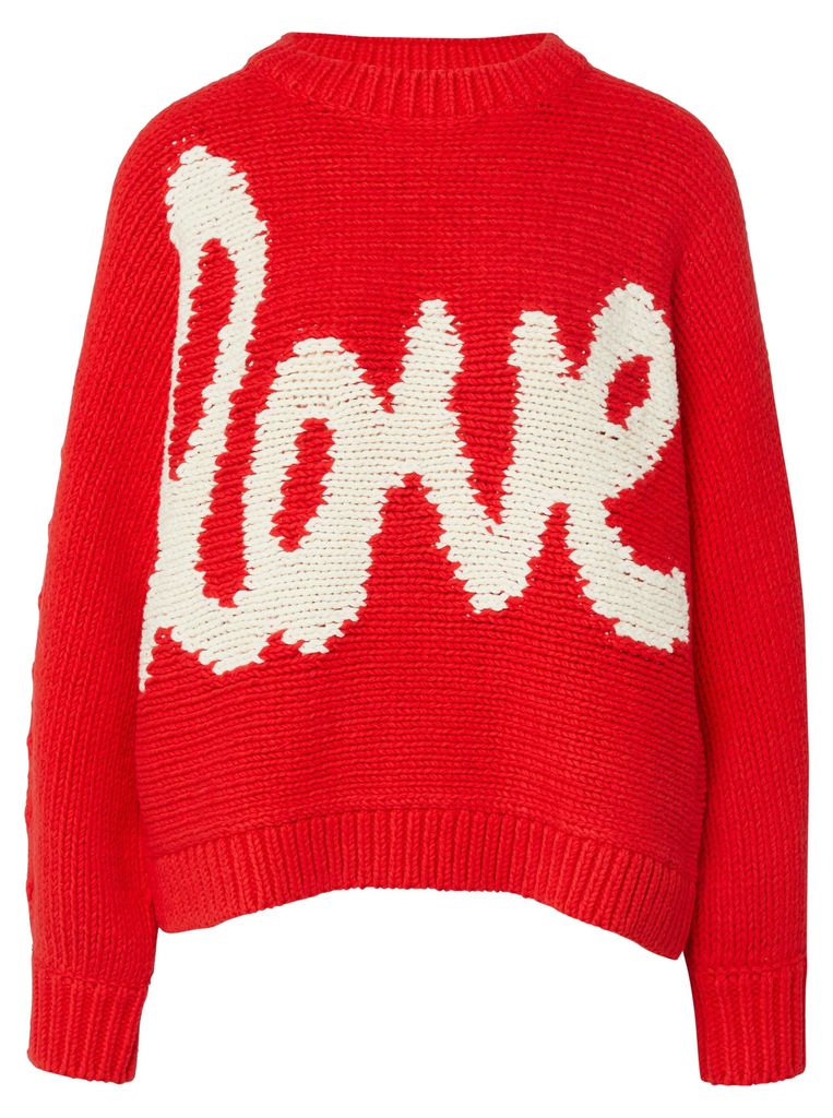 comma Strickpullover 'Oversize-Strickpullover mit Artwork', 2176469, 32X0 Red, Gr. M