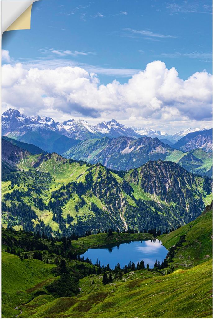 ARTland Wandbild, selbstklebend Nebelhorn bei Obersdorf Alpen Seealpsee Größe: 40x60 cm