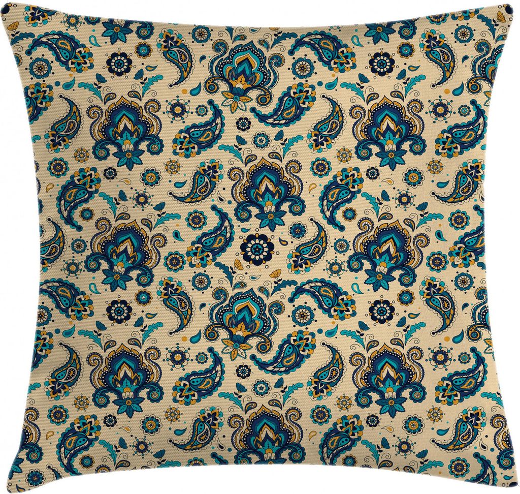 ABAKUHAUS Retro Kissenbezug, Vintage Bunte Blumen, Waschbar mit Reißverschluss Kissenhülle mit Farbfesten Klaren Farben Beidseitiger Druck, 40 x ...