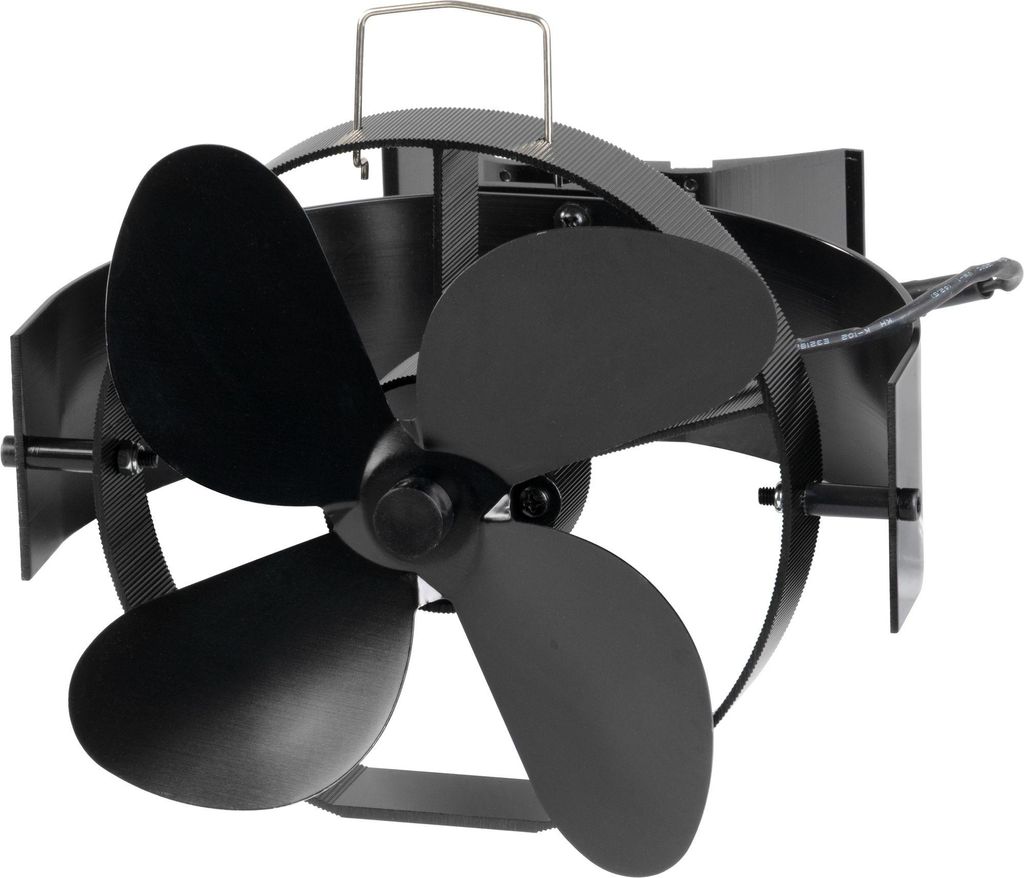 Ventilator Strend Pro, Kamin, mit Rauchrohrbefestigung und Produktbild 