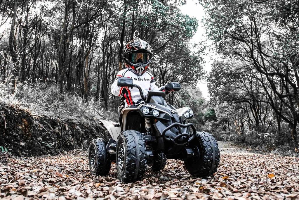 Quad Can-am Renegade pour Enfants Kaki - Batterie Lithium 12V et EVA