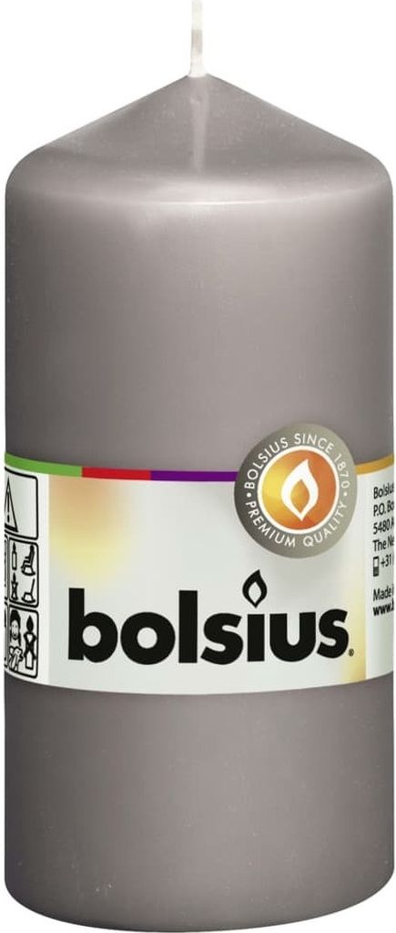 Bolsius Stumpenkerzen 10 Stk. 120 x 58 mm Warmgrau