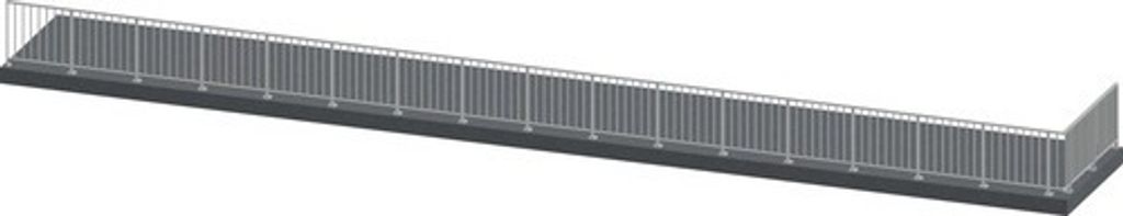 Pertura Geländer-Komplettset Triton anthrazit L-Form Aluminium für Bodenmontage 18,5 m