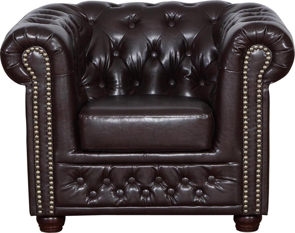 Chesterfield Sessel Fernseh Couch 1 Sitzer Sofa Textil Leder Couchen Polster Neu