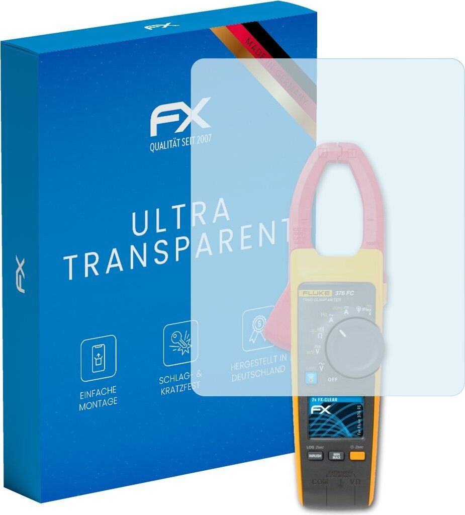 atFoliX FX-Clear 2x Schutzfolie kompatibel mit Fluke 376 FC Displayschutzfolie