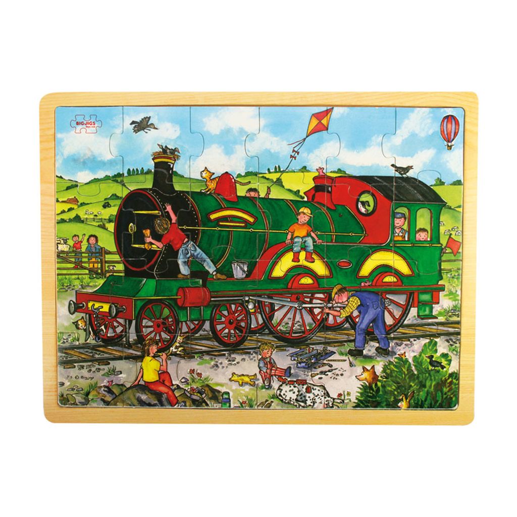 Bigjigs Toys Drevené vláčikové puzzle 24 dielikov Obrázok produktu 