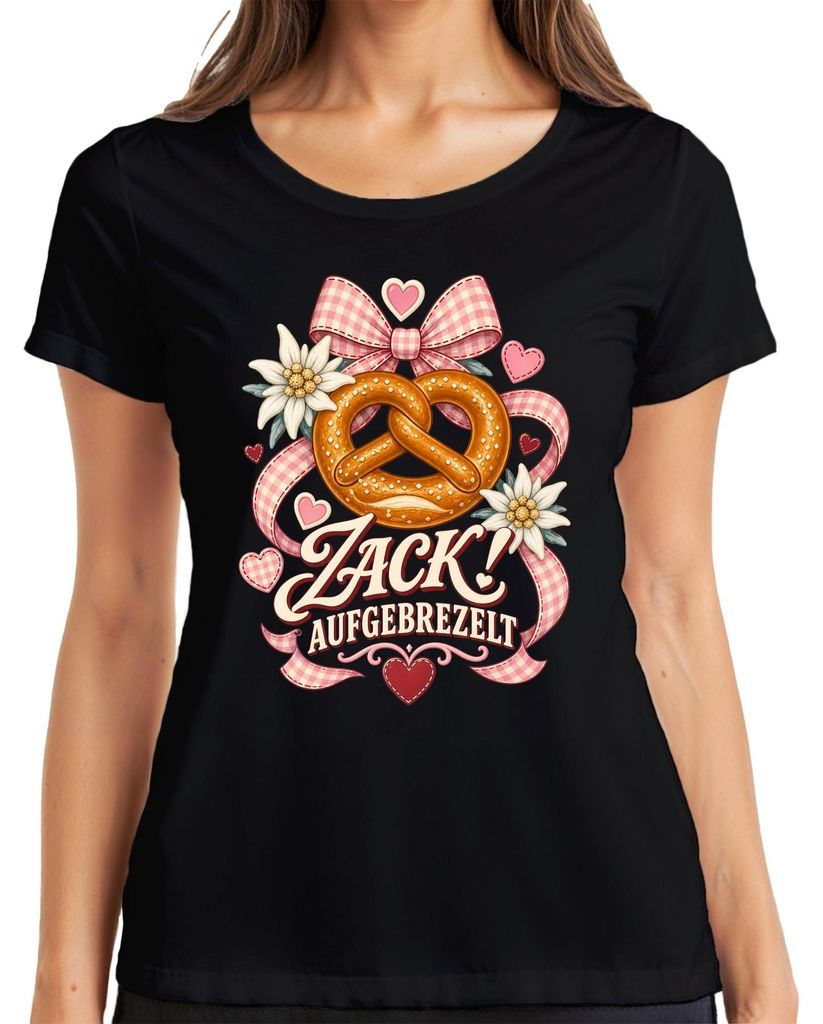 Zack! Opgeblazen pretzel, Edelweiß, , lederen broek, dames Productafbeelding 