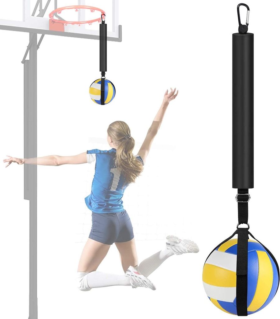 Volleyball-Spike-Trainer, Volleyball-Spike-Trainingssystem für Basketball Korb, Volleyball-Trainingshilfe: Verbessert Aufschlag, Sprungkraft, Arms...