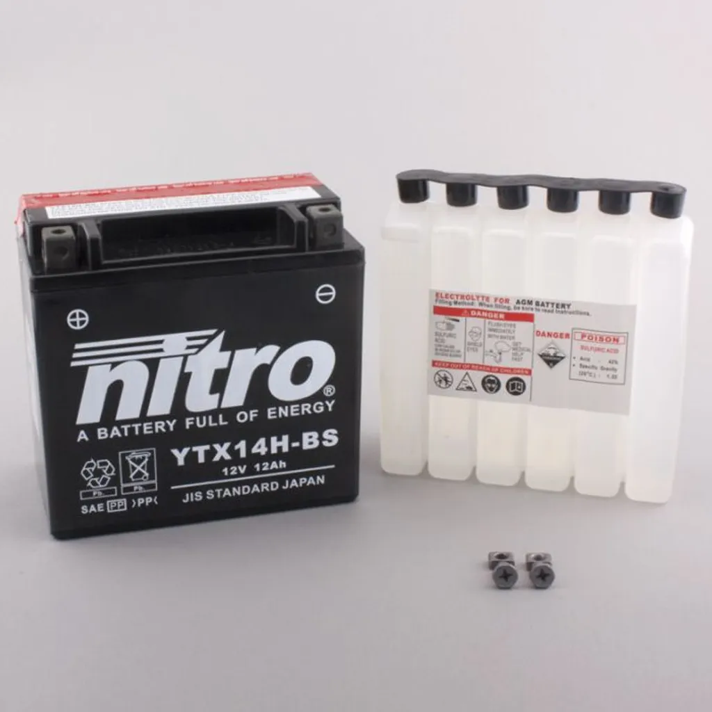 Batterie Moto Nitro YTX14H-BS MF Technologie AGM Puissance 12Ah