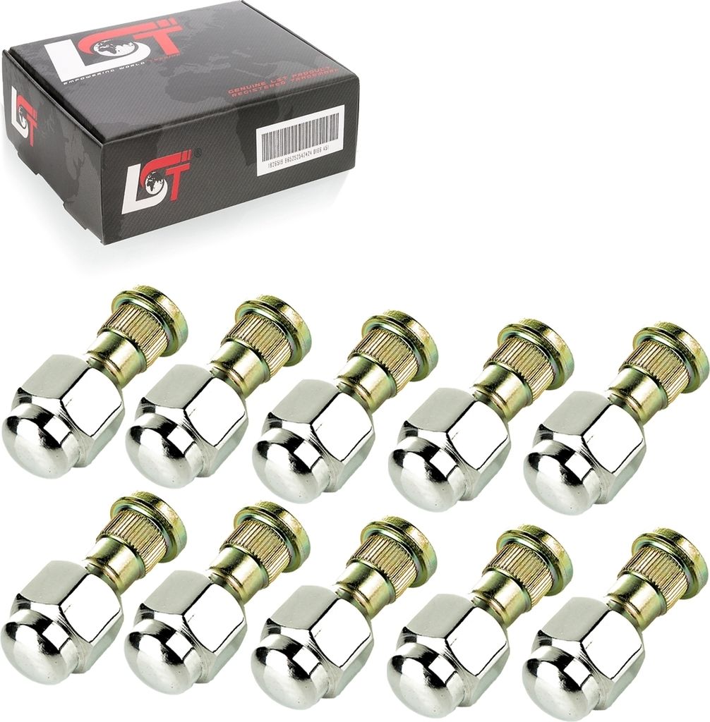 10x Rändelbolzen mit Radmutter M12x1,25 x 46mm für NISSAN INFINITI I30