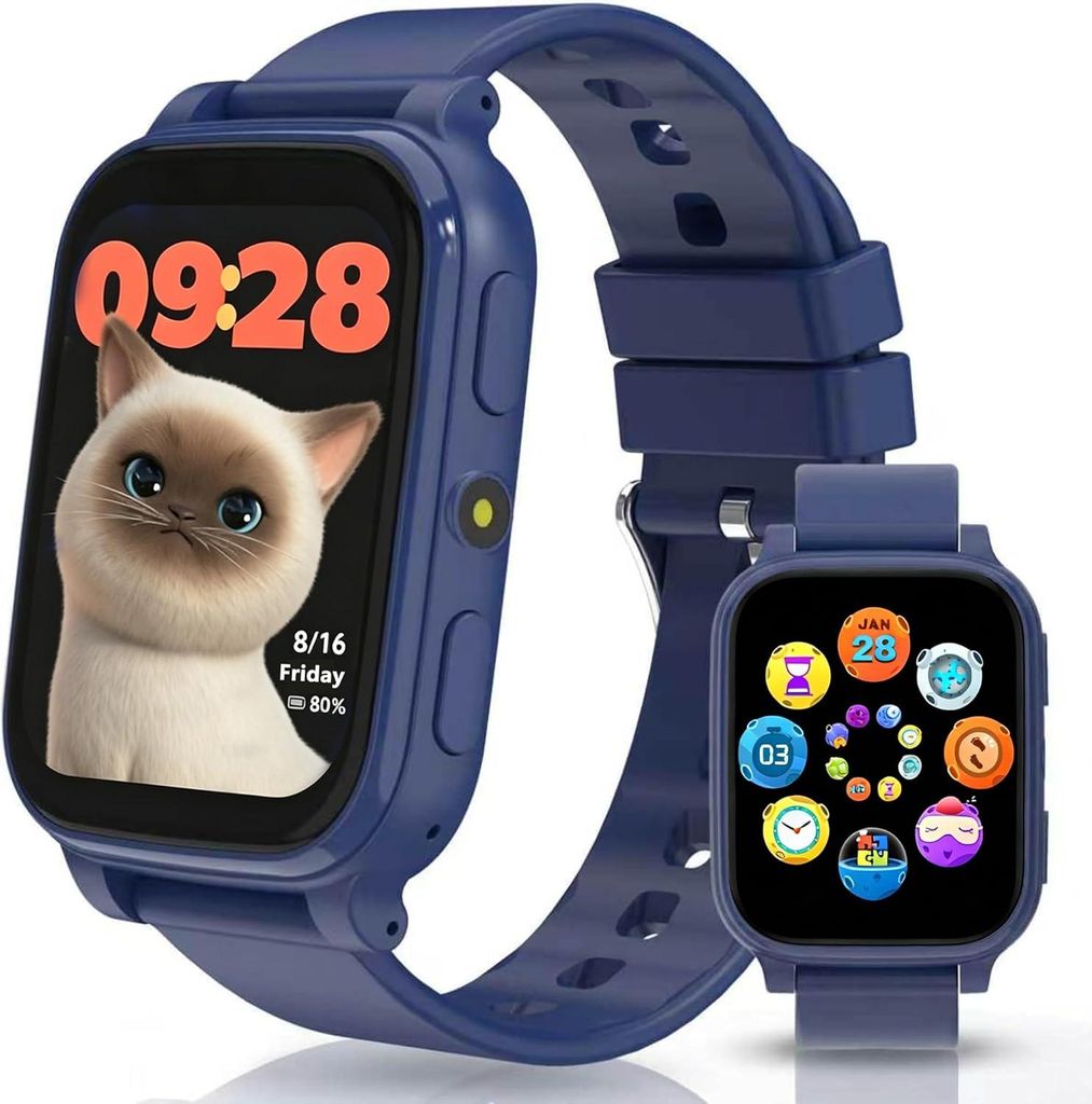Smartwatch Kinder, Fitness Uhr kinder mit Schrittzähler, 1,83"HD-Touchscreen Fitness Tracker mit Schlafmonitor, Wecker, 18 Puzzlespiele, ohne App,...