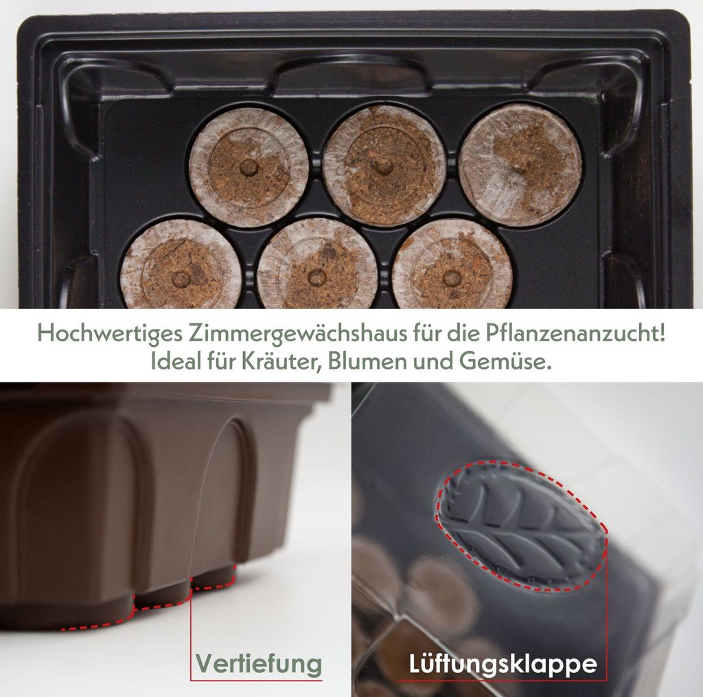 HappySeed Gewächshaus mit 12 Kokos Quelltabletten - Zur Produktbild 2