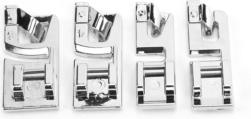4 Stück Rollsaum-Nähfuß, Edelstahl-Material, dünne Stoffe, erhältlich, DIY-Herstellung 7307 Hemming