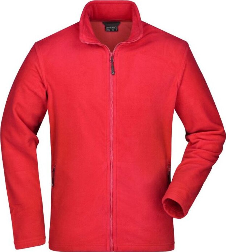 Klassische Fleece-Jacke mit Stehkragen red, Gr. 3XL