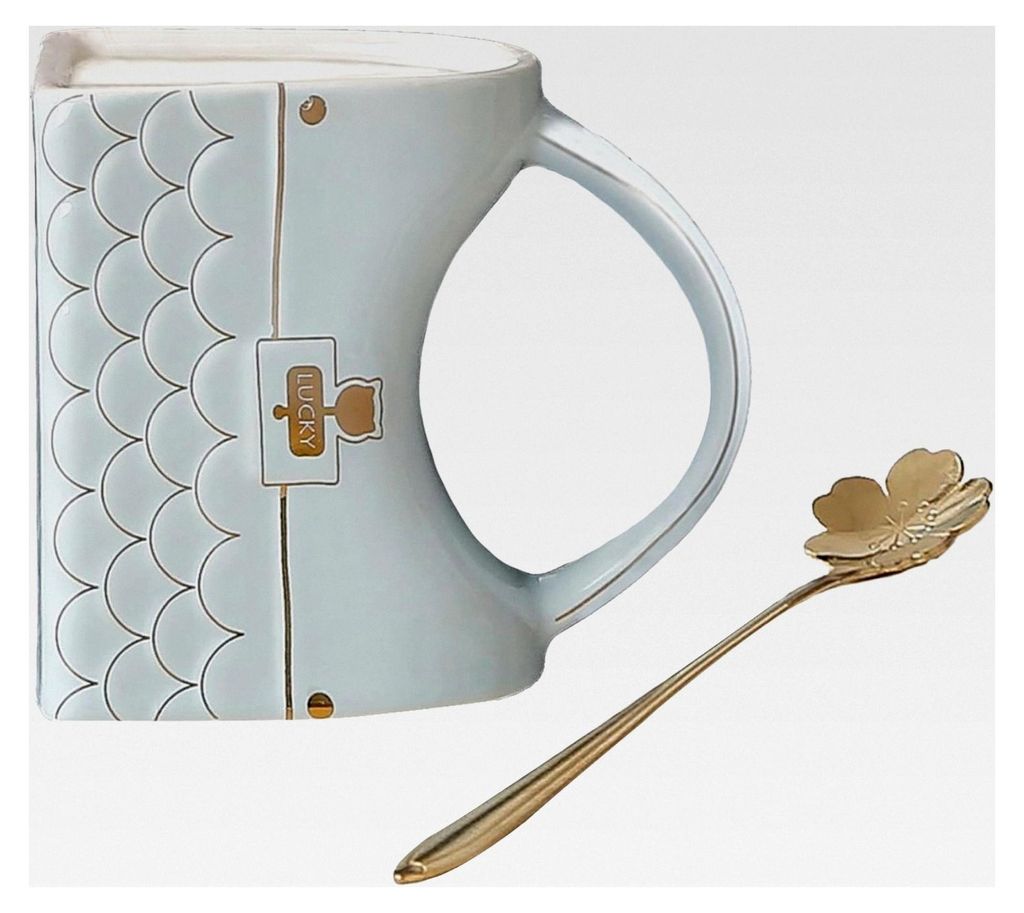 Kaffeetasse in Handtaschenform (400ml) - Keramische Teetasse mit Löffel, Porzellan-Trinkbecher, originelles Geschenk für Frauen, Zuhause und Bür...