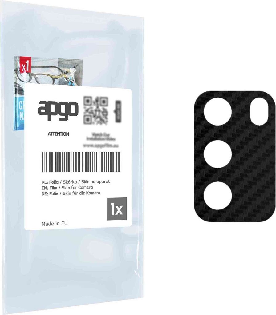 apgo Objektivschutz-Folie, Kameraschutz kompatibel mit Xiaomi Poco M3, Carbon-Imitation, Rückseite Schutzfolie für Kamera-Insel, Hinten Folie, kr...