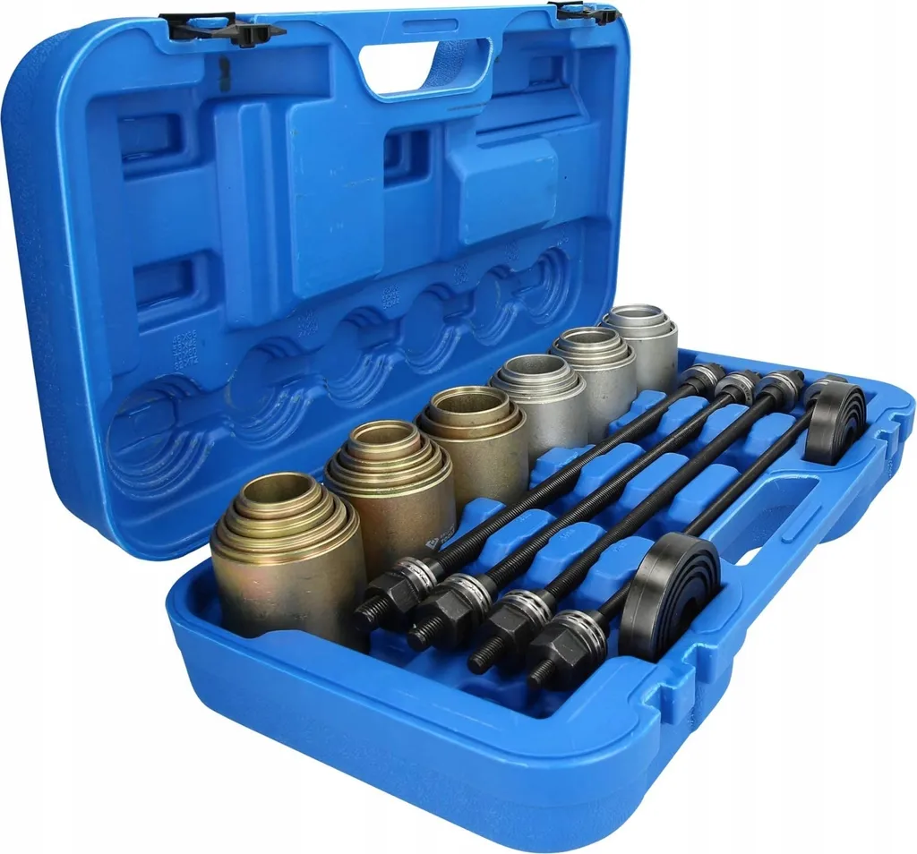 LUXTOM | Set di estrattori per cuscinetti silenziosi, 34-82 mm, 26 pezzi, set di manicotti di compressione per lo smontaggio, strumento per cuscinetti dell'asse, set di estrattori per boccole di gomma per cuscinetti delle ruote - 3