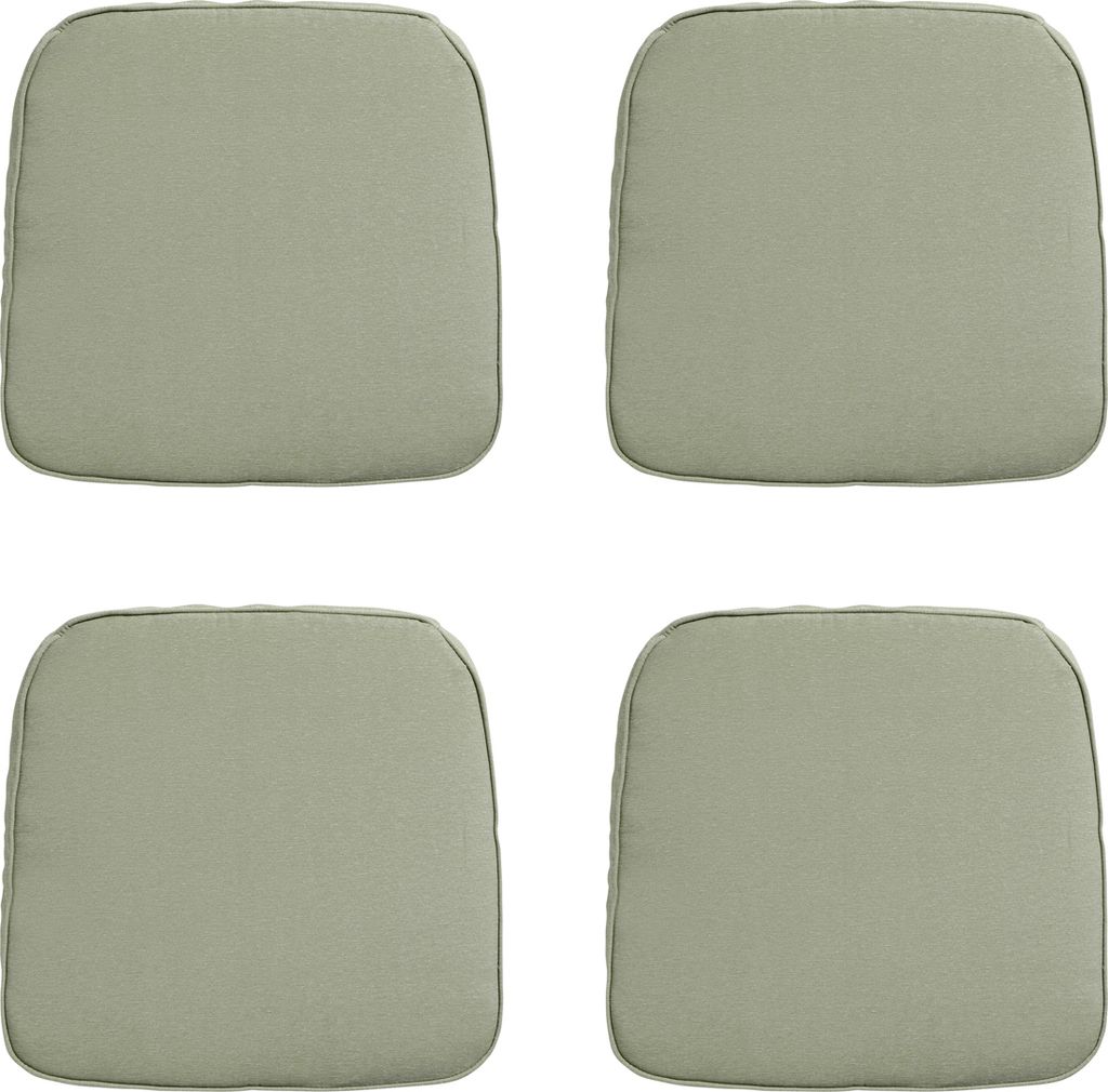 Madison - Sitzkissen Korbgeflecht Panama Salbei - Ca. 48x48 cm - 4er-Set