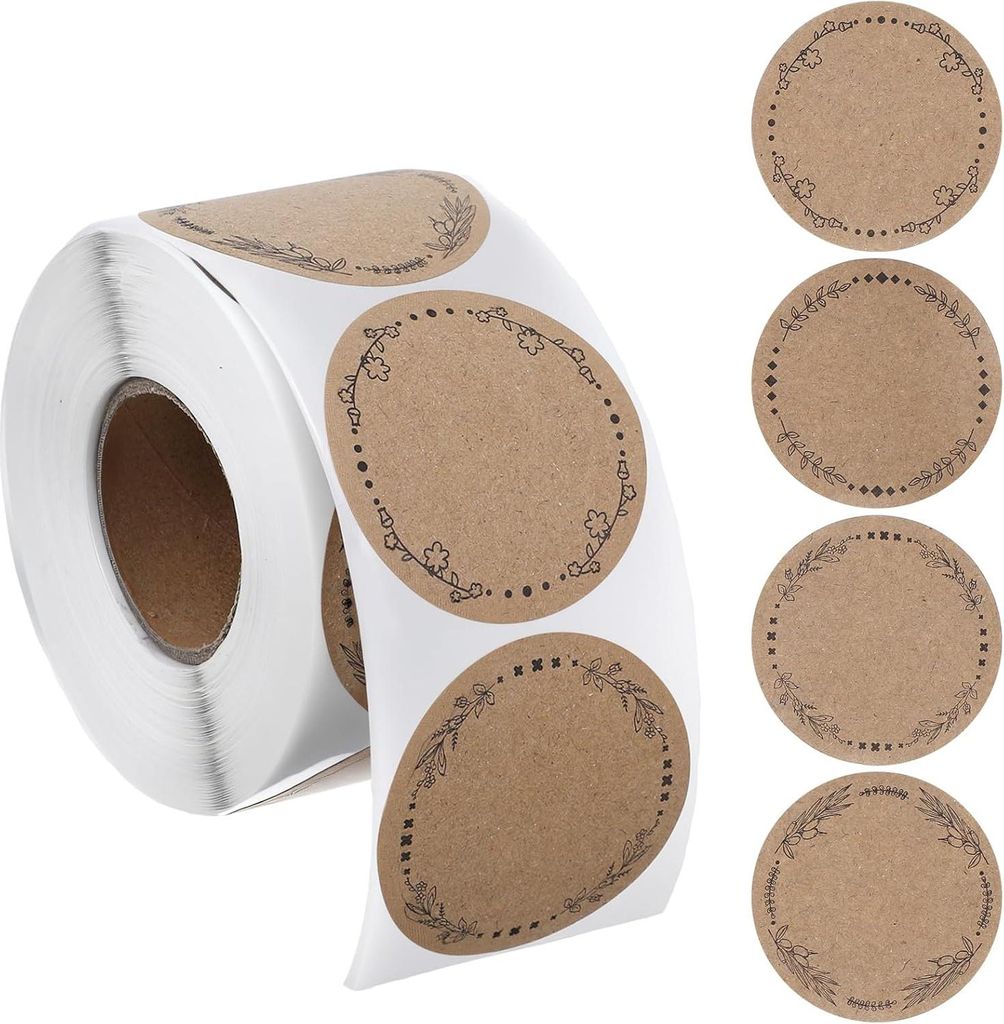 Kraftpapier Aufkleber, 500 Stš¹ck Marmeladen Etiketten Produktbild 