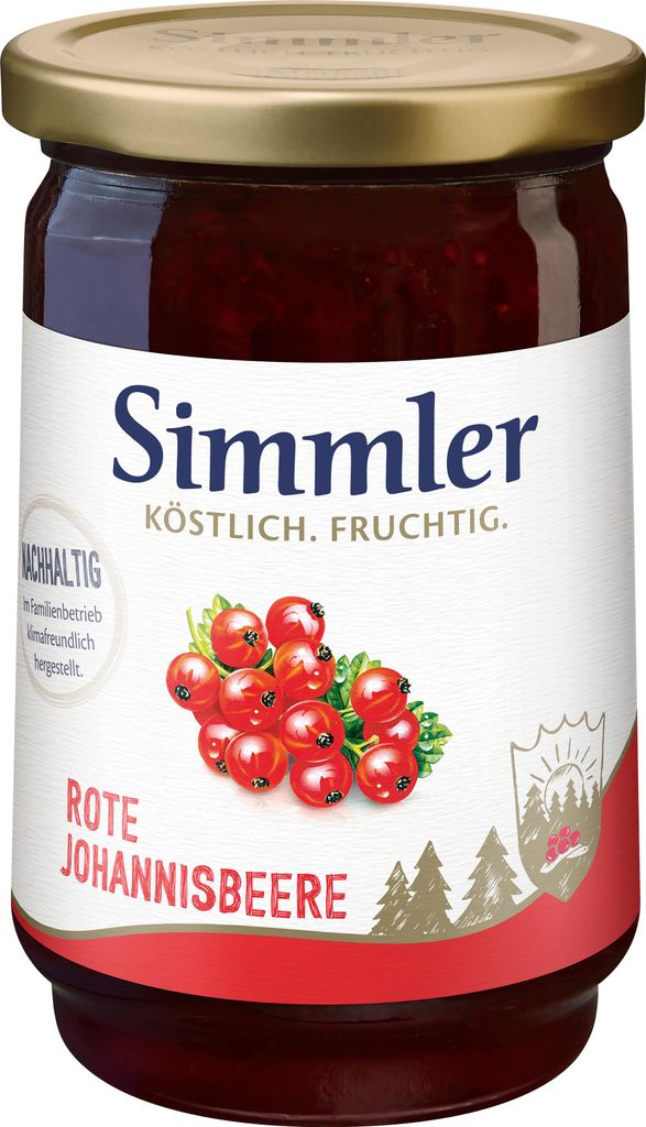 Simmler Rote Johannisbeer-Konfitüre Extra, 450g Produktbild 