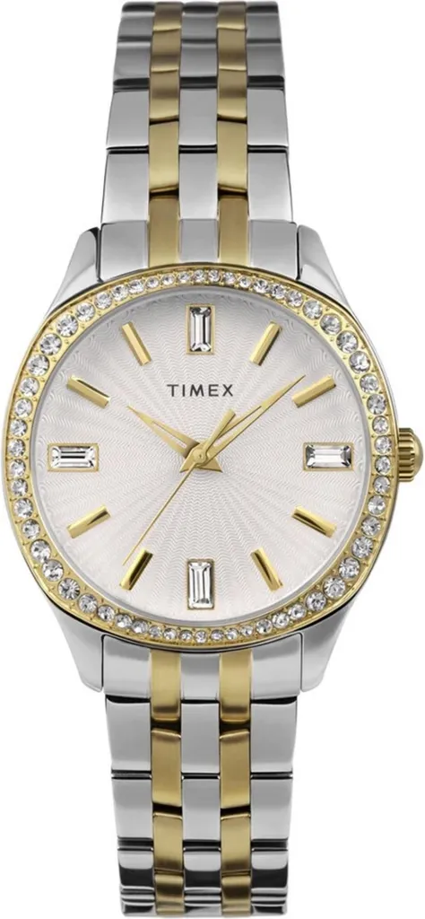 Timex Ariana TW2W17700 Orologio Luxury con Cristalli e Bicolore Silver