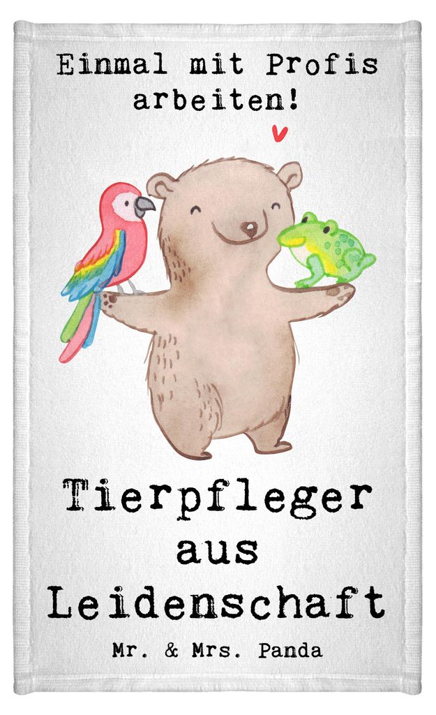 Mr. & Mrs. Panda Handtuch Tierpfleger Leidenschaft - Weiß - Geschenk, badezimmer, Gästehandtuch 30x50, Klein, Kleines, Gästetuch
