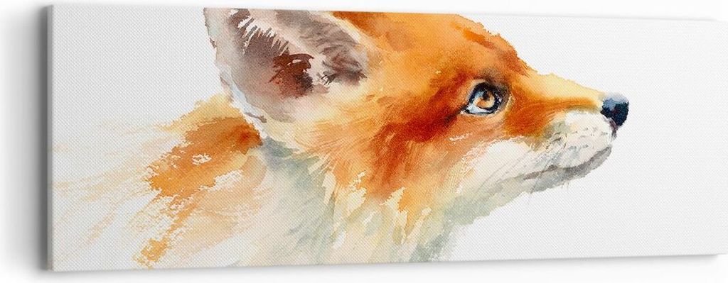 Bild auf Leinwand - Leinwandbild - Fuchs Tier Natur - 90x30cm - Wand Bild - Wanddeko - Wandbilder - Leinwanddruck - Bilder - Kunstdruck - Wanddekor...