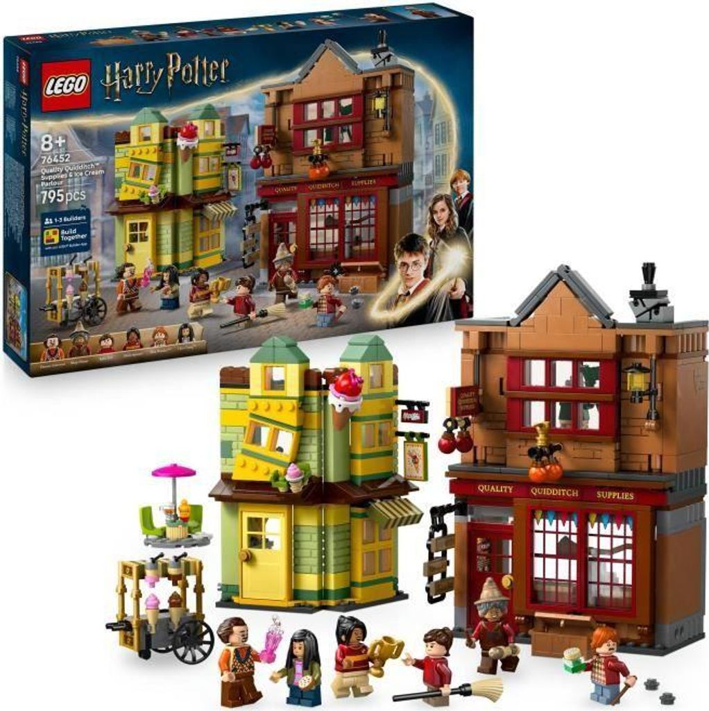 LEGO Harry Potter Quidditch Zubehörladen & Eisdiele, Bauset 76452, 6 Minifiguren, Ab 8 Jahren