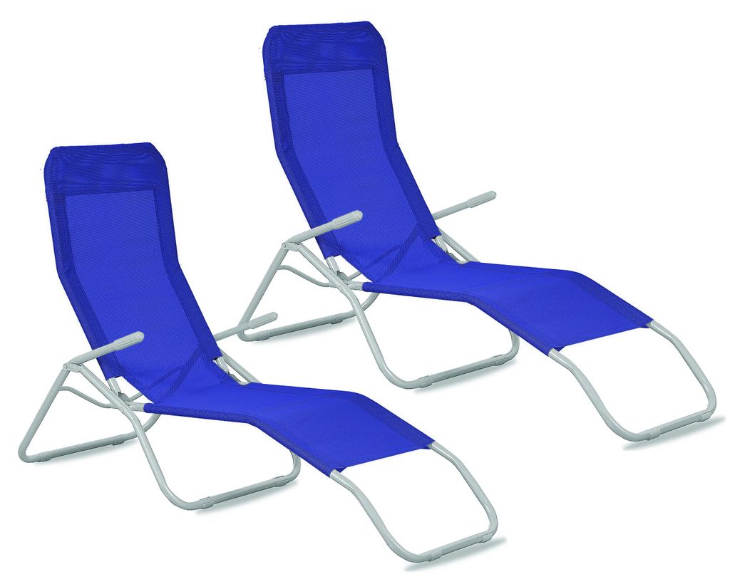 Aga 2x Chaise longue de jardin SIESTA Bleu foncé Image du produit 
