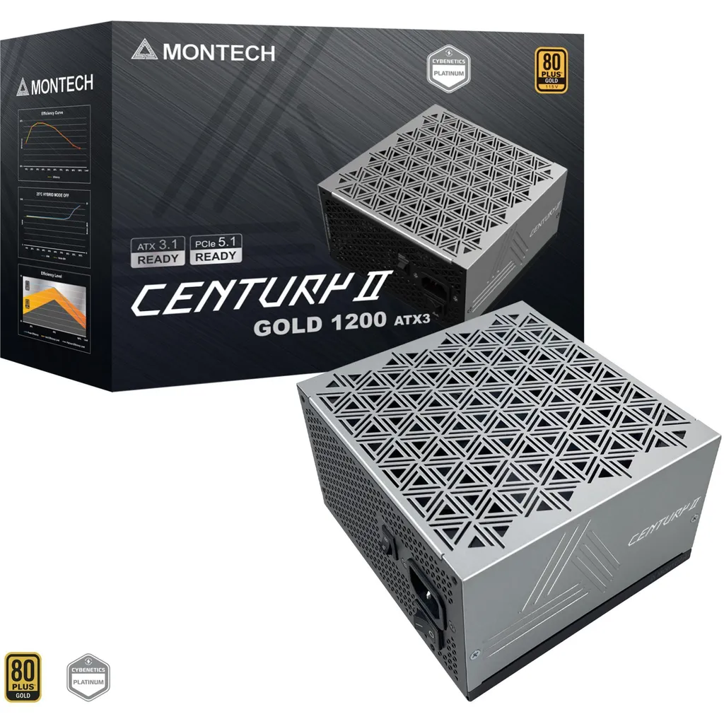 Montech Century II 1200W Alimentation PC ATX 3.0 Haute Performance 80+ Gold
